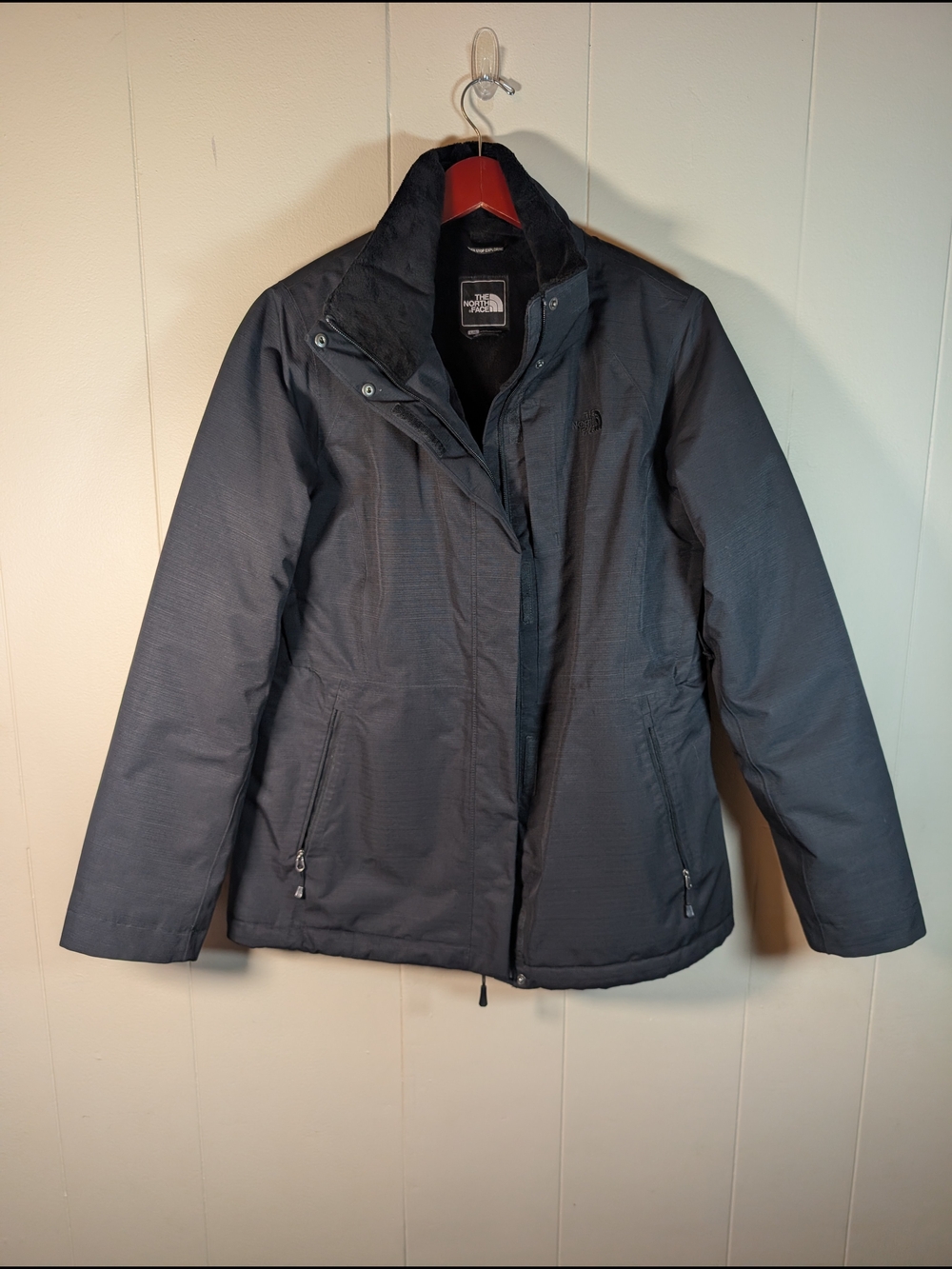 The North Face Women’s Large Black Fleece Lined Winter Jacket Full Zip